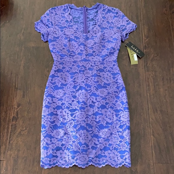 Nicole Miller Lilac Lace Dress - Picture 5 of 8